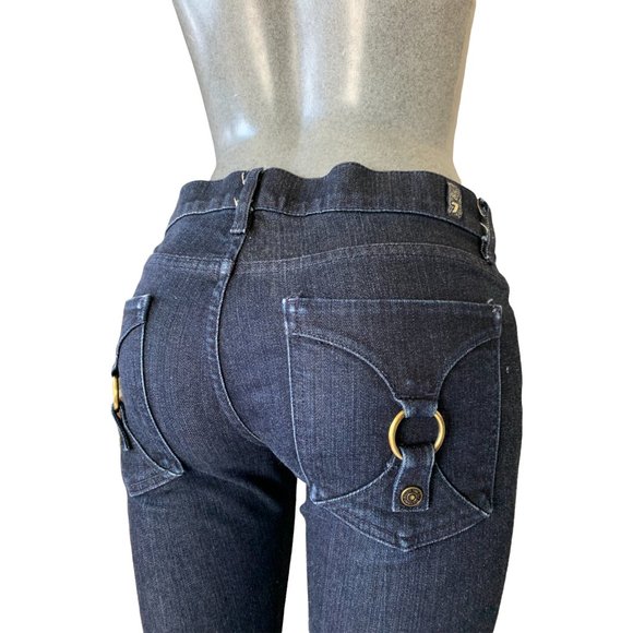 7 For All Mankind Rare Womens Jeans Tag 28 Blue Bootcut Low-Rise W31xL33 Denim - Picture 1 of 12
